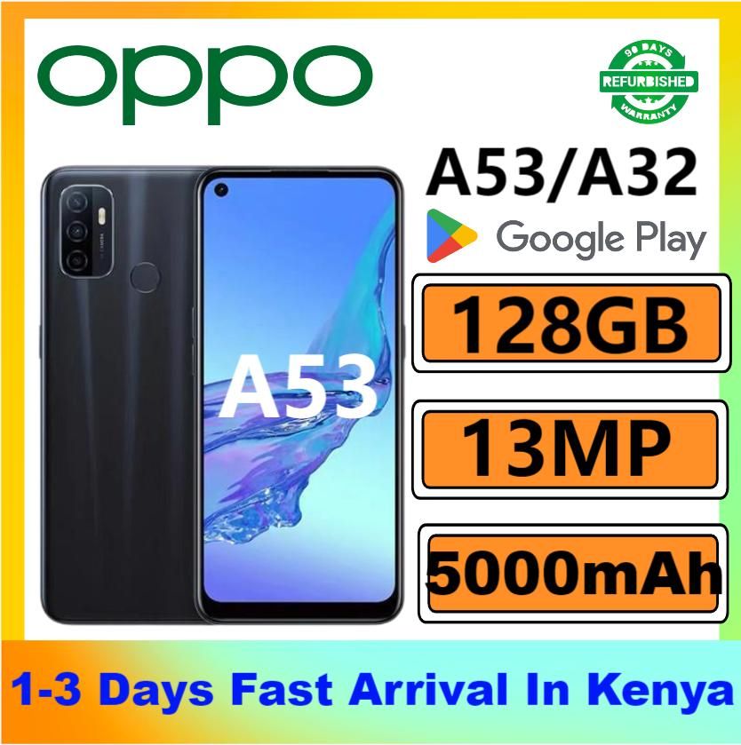 Refurbished OPPO A32  A53 Smart Phone 128GB 6.5" with Fingerprint unlock phone Dual SIM 4G phone Refurbished Phone SmartPhones Mobile Phones 128GB phone 5G Phone oppp phone
