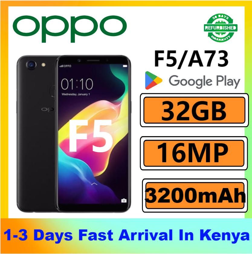 Refurbished OPPO A73  F5 Smart Phone 32GB 6.0" with Fingerprint unlock phone Dual SIM 4G phone Refurbished Phone SmartPhones Mobile Phones 128GB phone 5G Phone oppp phone 32GB