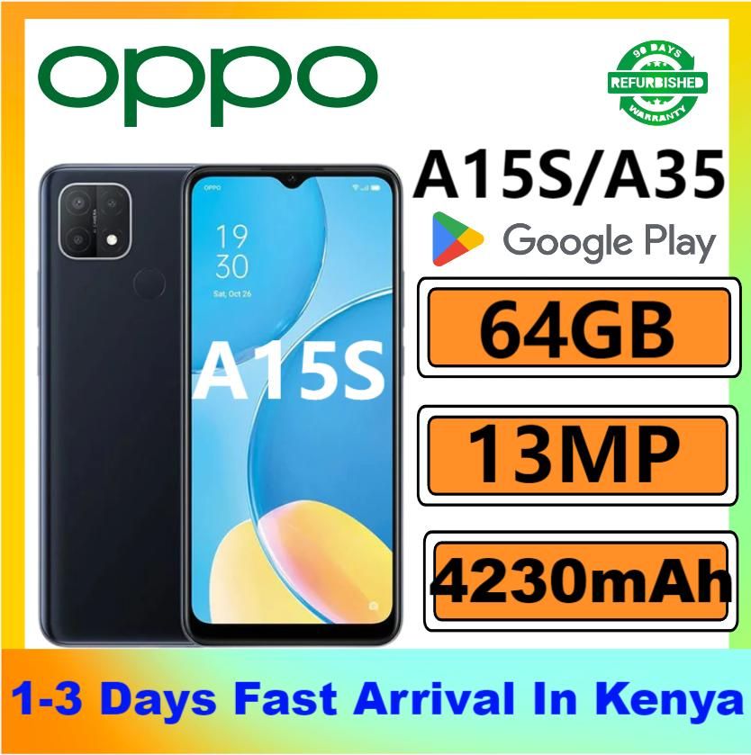 Refurbished OPPO A35  A15S Smart Phone 64GB 6.0" with Fingerprint unlock phone Dual SIM 4G phone Refurbished Phone SmartPhones Mobile Phones 128GB phone 5G Phone oppp phone
