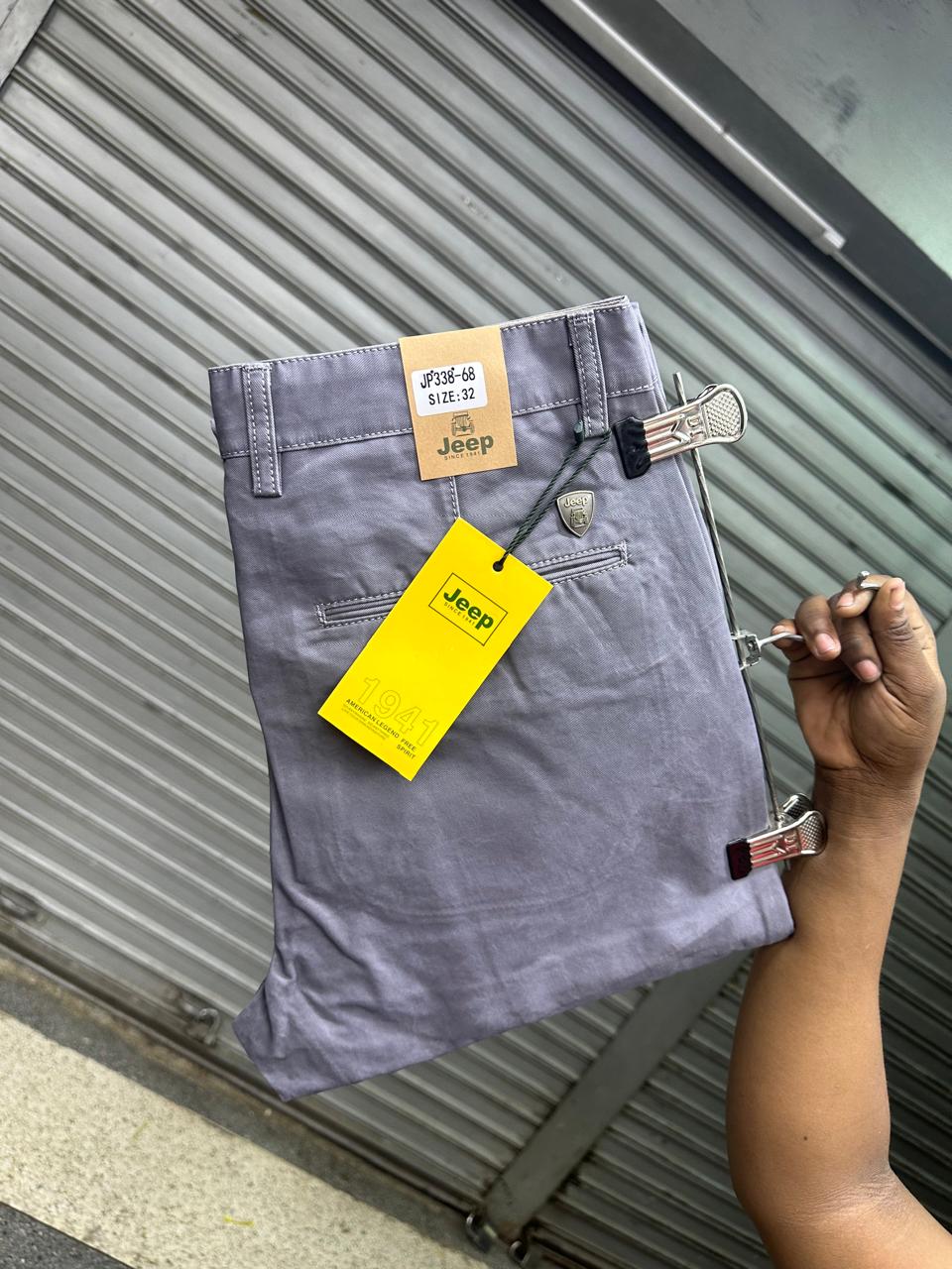 Elegant Classic timeless High quality hard Khaki men trousers straight slim fit smart casual trouser