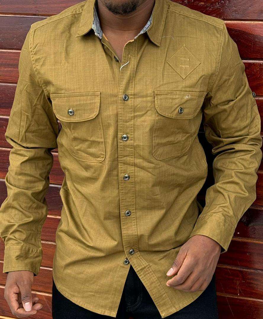 Timeless vintage high quality Men's Shirts Cotton Long Sleeve Work Shirts for Men with Pockets Men's Casual Button-Down Shirt