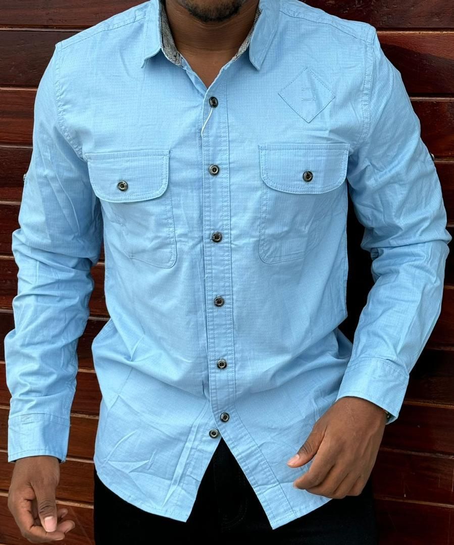 Timeless vintage high quality Men's Shirts Cotton Long Sleeve Work Shirts for Men with Pockets Men's Casual Button-Down Shirt