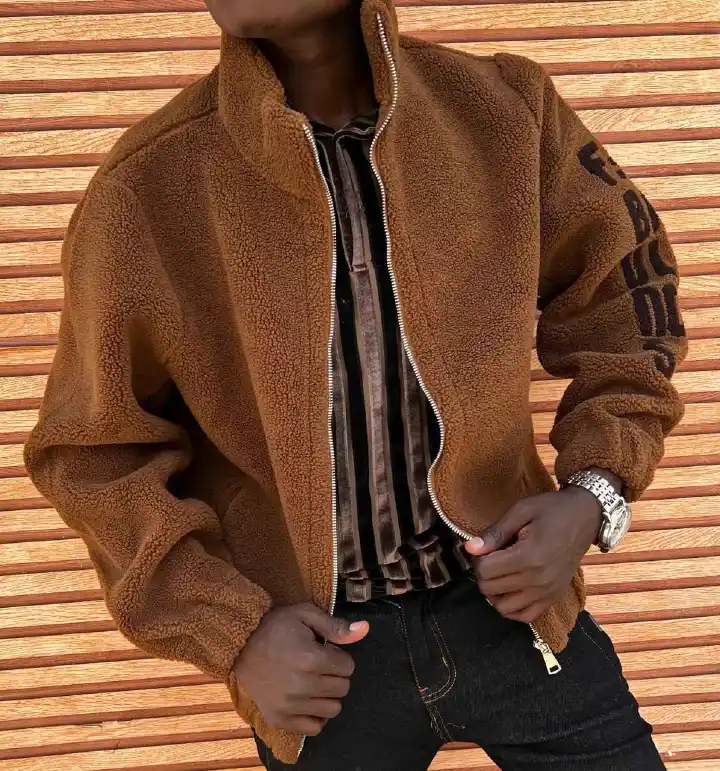 Timeless Unisex high quality Ultimate Warmth and Style: Premium Men's Woolen Bomba Jacket for Winter Comfort and Elegance Men's Long Sleeve Baseball Jacket Bomber Coat with Color Block Letter Graphic