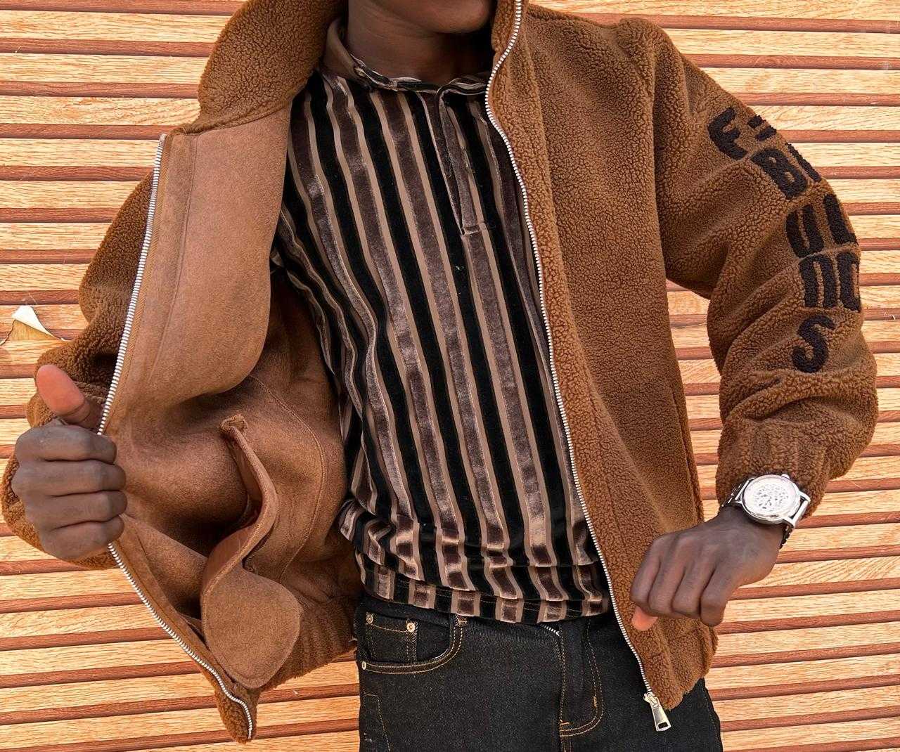 Timeless Unisex high quality Ultimate Warmth and Style: Premium Men's Woolen Bomba Jacket for Winter Comfort and Elegance Men's Long Sleeve Baseball Jacket Bomber Coat with Color Block Letter Graphic