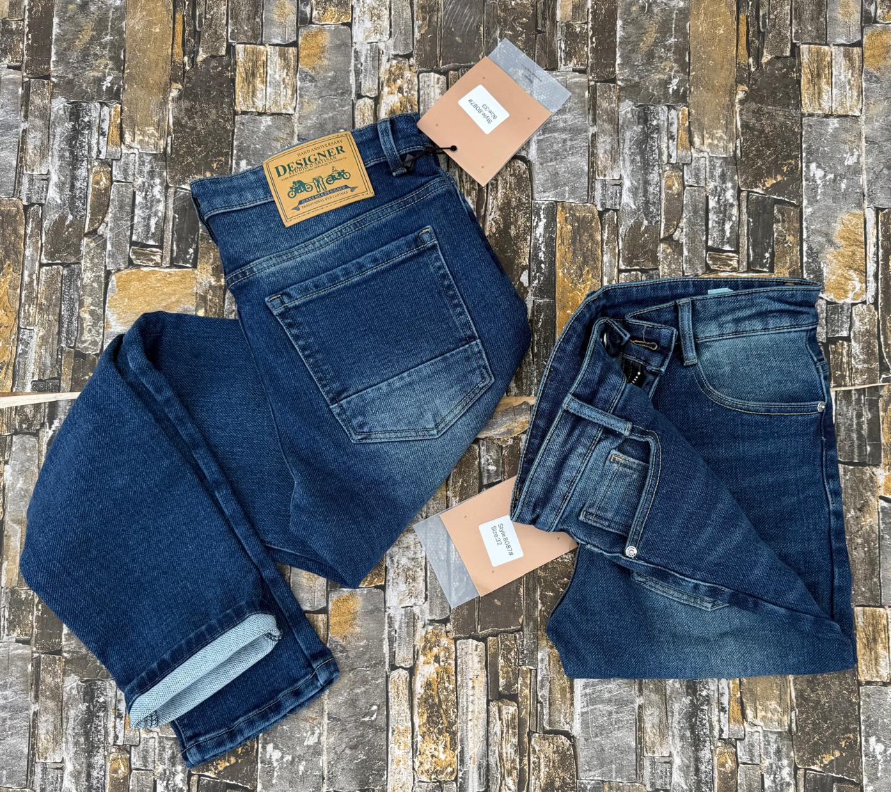 high quality Timeless multifunctional Men's Classic Denim Work Pants with Pockets, Slim Fit Stretch Jeans, and Casual Trousers ragged, patched skinny