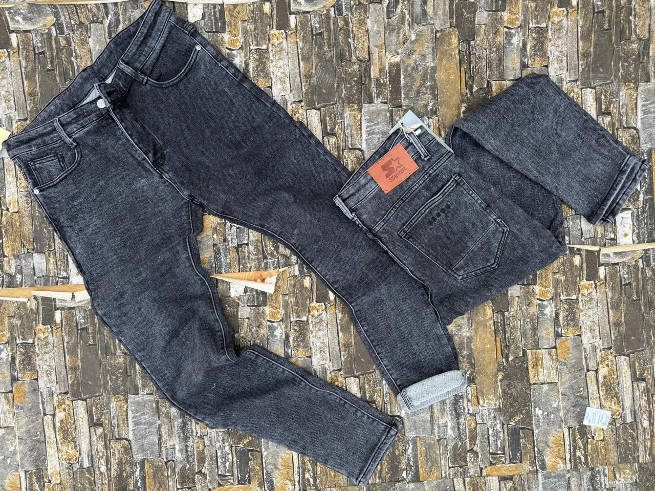 high quality Timeless multifunctional Men's Classic Denim Work Pants with Pockets, Slim Fit Stretch Jeans, and Casual Trousers ragged, patched skinny