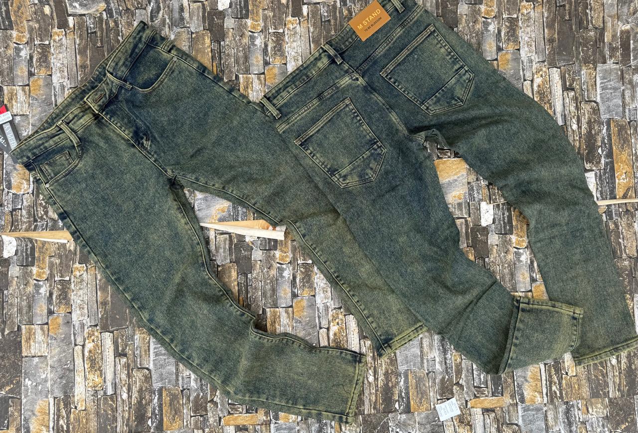 high quality Timeless multifunctional Men's Classic Denim Work Pants with Pockets, Slim Fit Stretch Jeans, and Casual Trousers ragged, patched skinny
