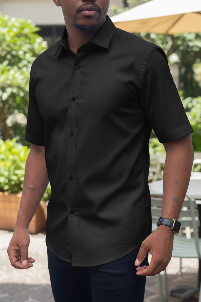 (Buy 1 get 1 free) high quality offical Men's dress Shirts Cotton Short Sleeve Men's official Button-Down Shirt