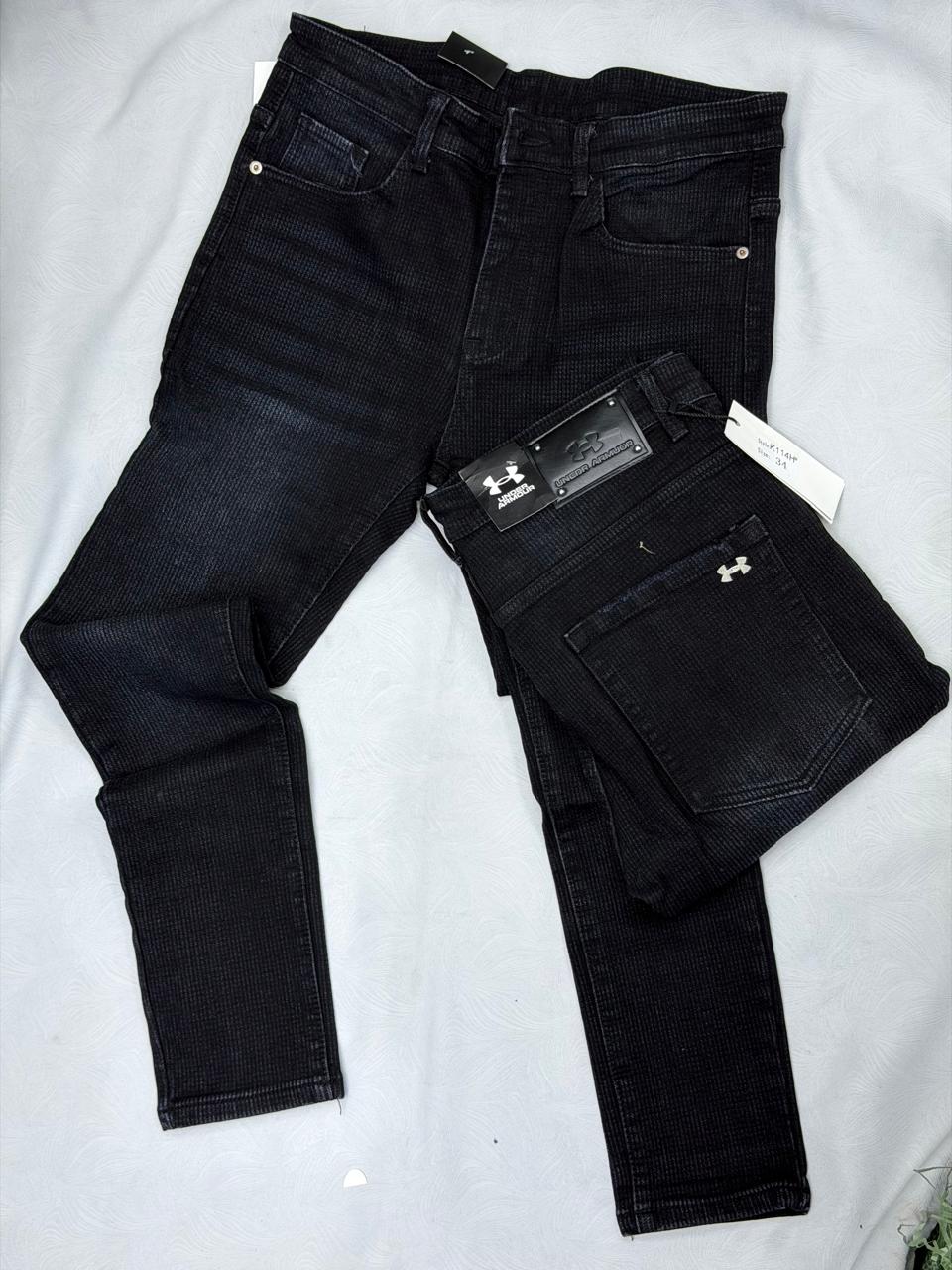 Men's Classic high quality Denim Work Pants with Pockets, Slim Fit Stretch Jeans, and Casual Trousers