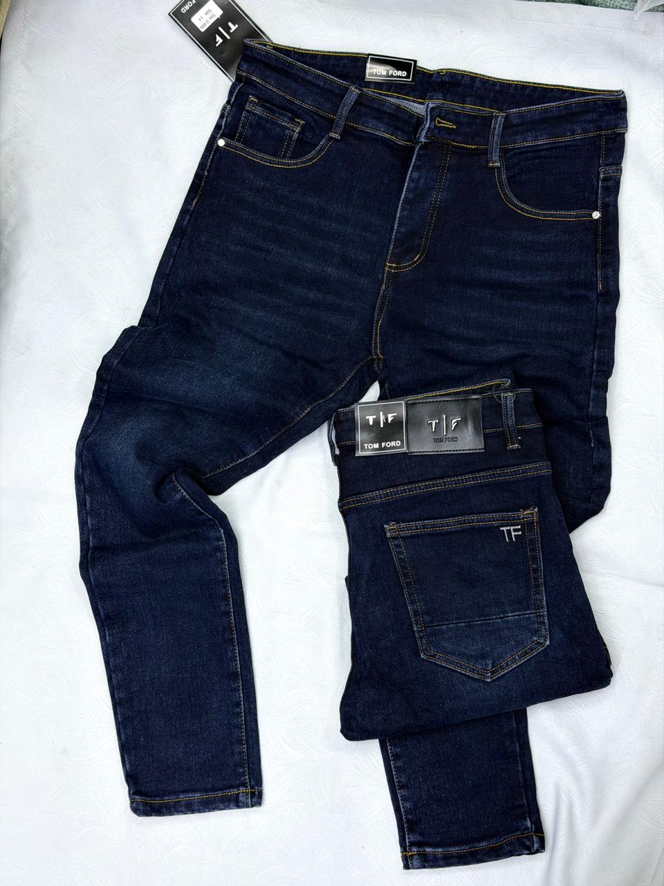 Men's Classic high quality Denim Work Pants with Pockets, Slim Fit Stretch Jeans, and Casual Trousers