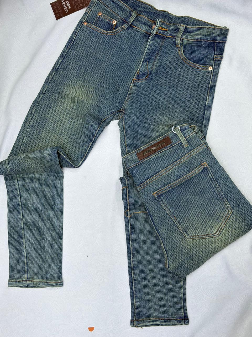 Men's high quality and Classic Denim Work Pants with Pockets, Slim Fit Stretch Jeans, and Casual Trousers