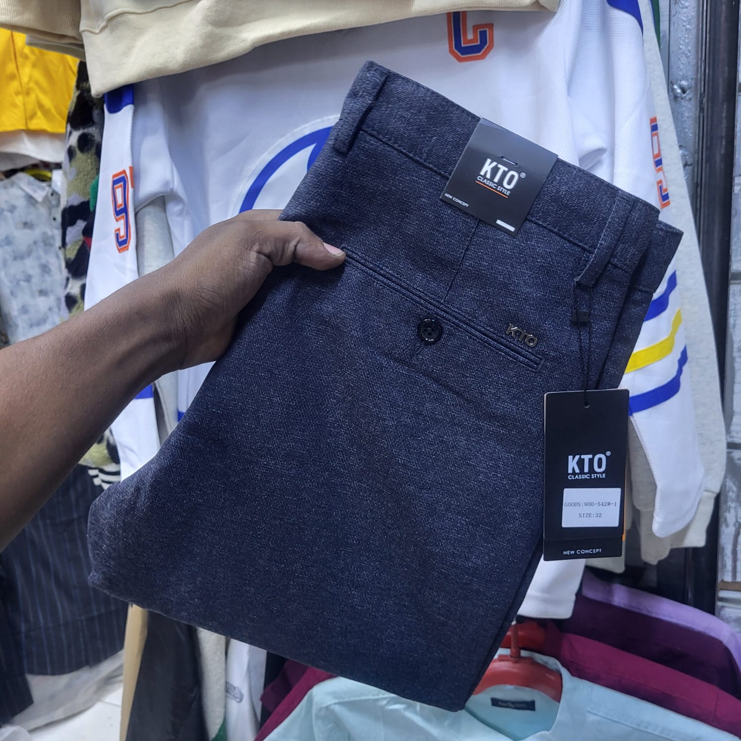 Elegant Classic timeless High quality official Khaki men trousers straight slim fit smart casual trouser.