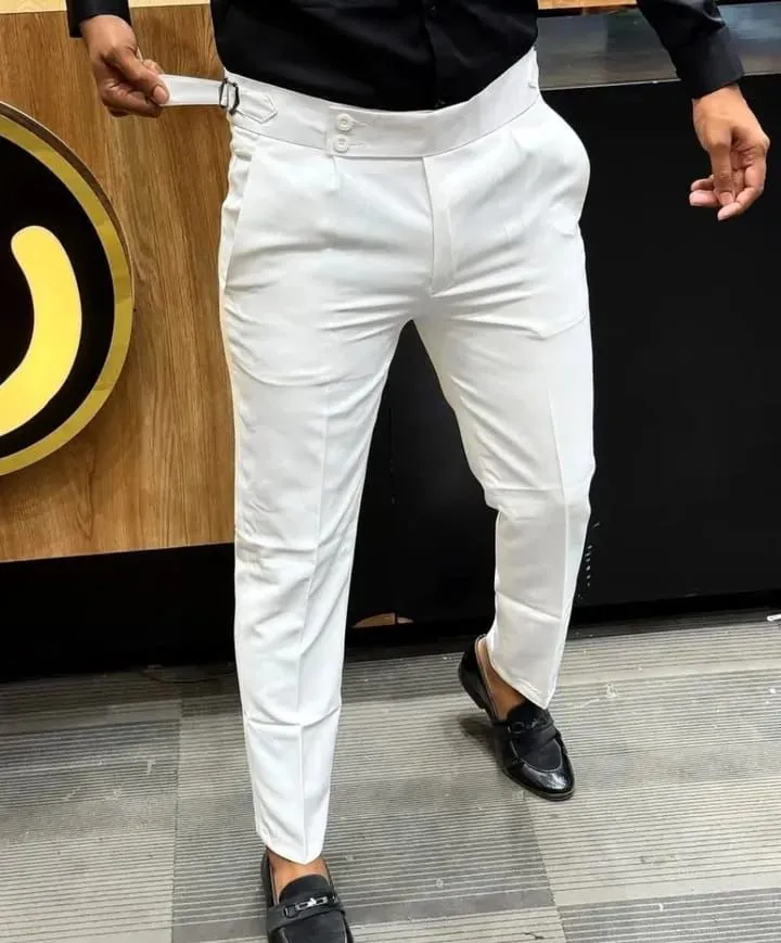 Elegant Classic timeless High quality official casual Men's Expandable Waist Suit Pants straight slim fit smart trouser.