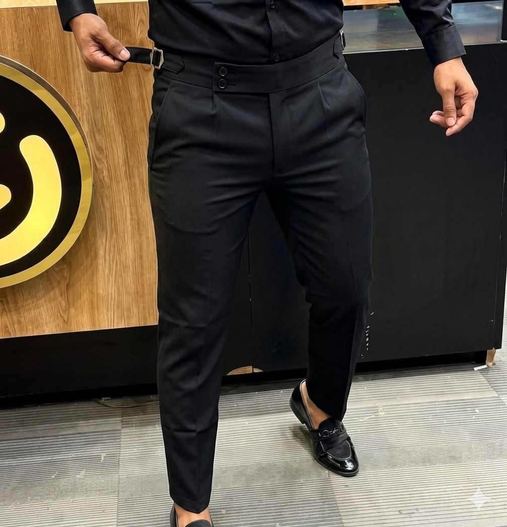 Elegant Classic timeless High quality official casual Men's Expandable Waist Suit Pants straight slim fit smart trouser.