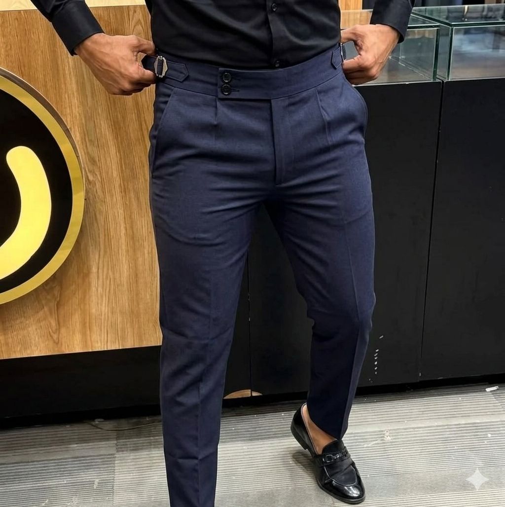 Elegant Classic timeless High quality official casual Men's Expandable Waist Suit Pants straight slim fit smart trouser.