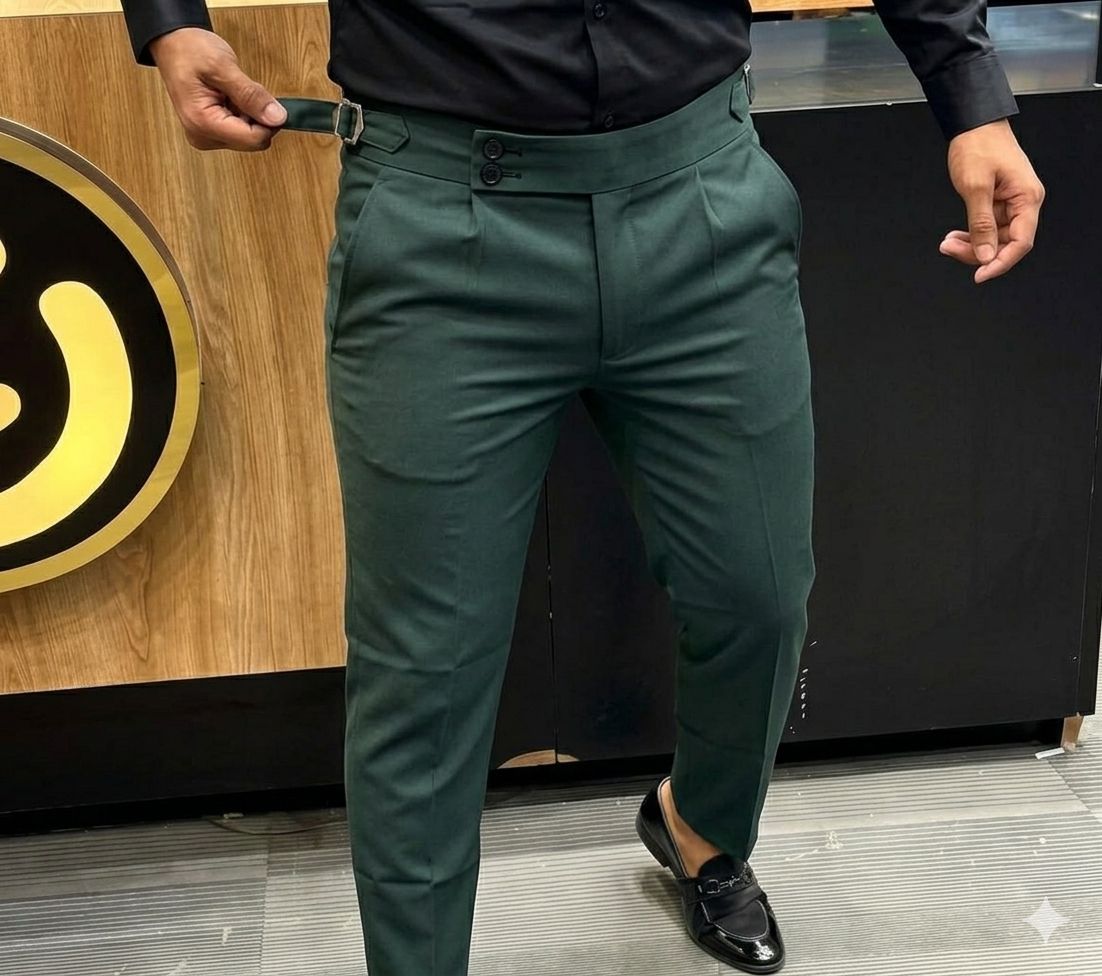 Elegant Classic timeless High quality official casual Men's Expandable Waist Suit Pants straight slim fit smart trouser.