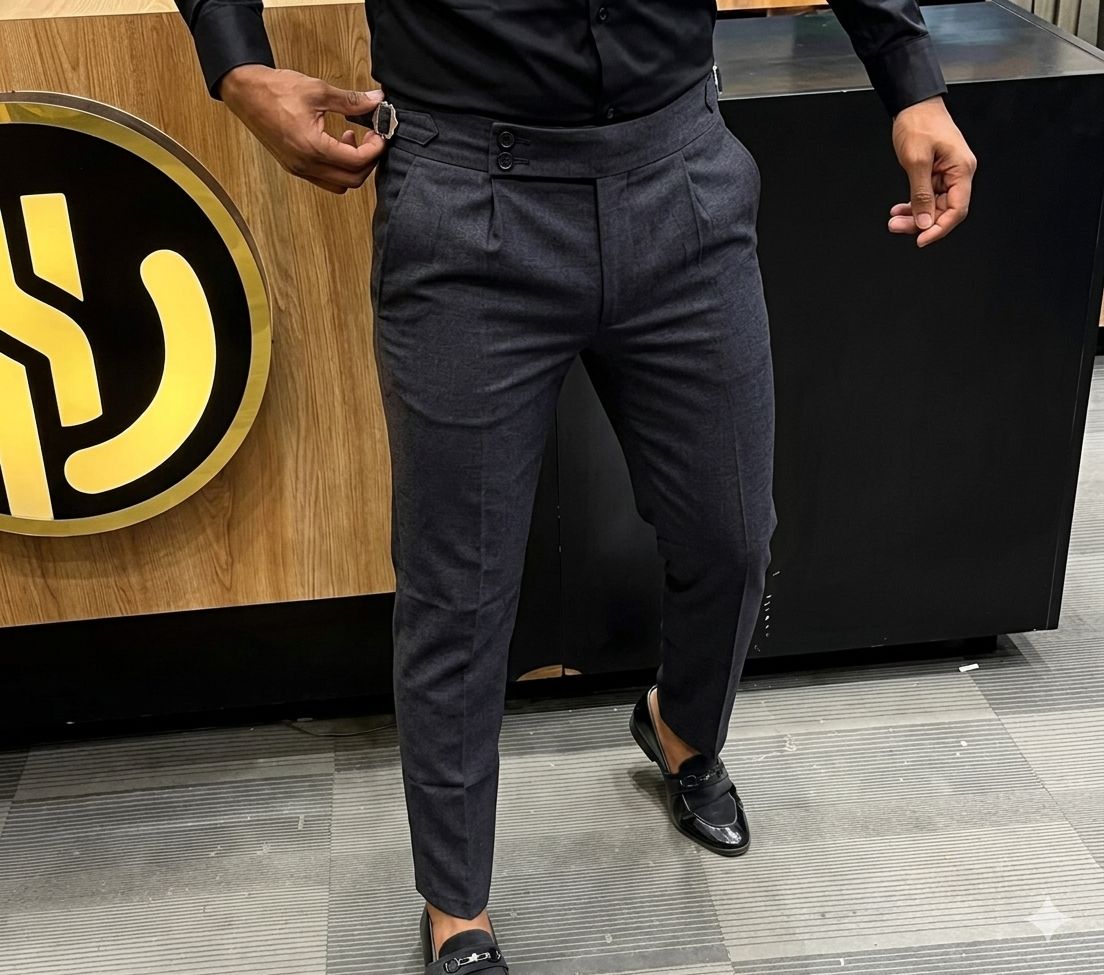 Elegant Classic timeless High quality official casual Men's Expandable Waist Suit Pants straight slim fit smart trouser.