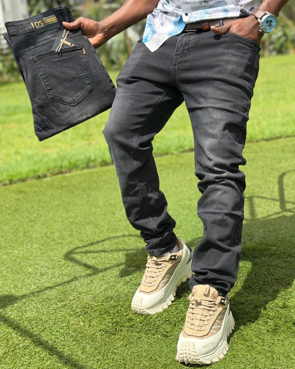 Men's Classic hard jeans high quality Work Pants with Pockets, Slim Fit Stretch Jeans, and Casual Trousers ragged, patched skinny