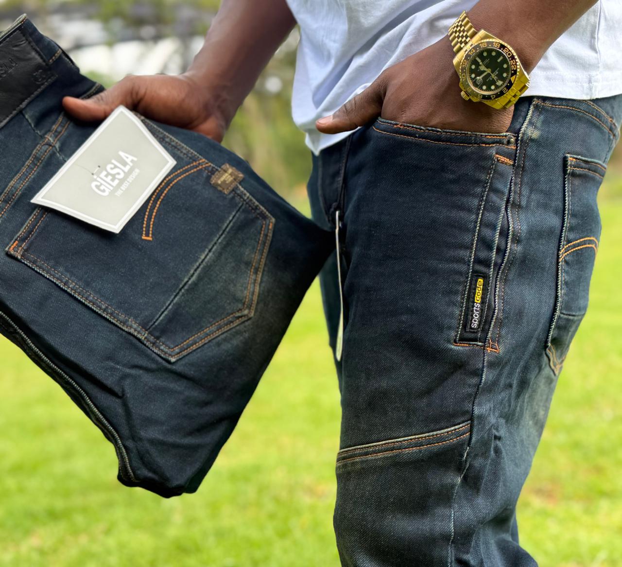 Men's Classic hard jeans high quality Work Pants with Pockets, Slim Fit Stretch Jeans, and Casual Trousers ragged, patched skinny