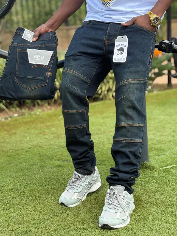 Men's Classic hard jeans high quality Work Pants with Pockets, Slim Fit Stretch Jeans, and Casual Trousers ragged, patched skinny