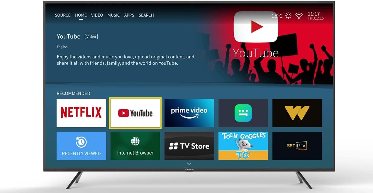 TORNADO 65 INCH SMART FRAMELESS 4K WITH ANDROID