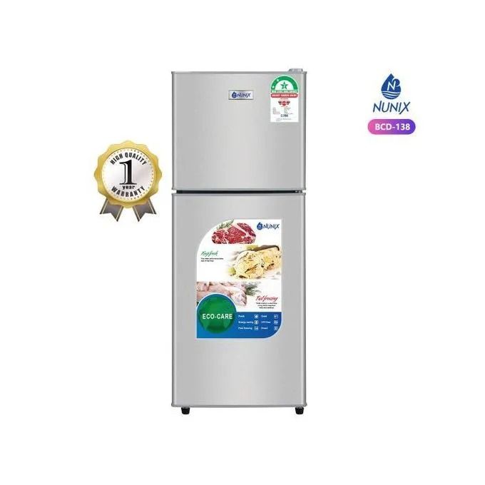 Nunix 138L Double Door Fridge Energy Efficient BCD-138