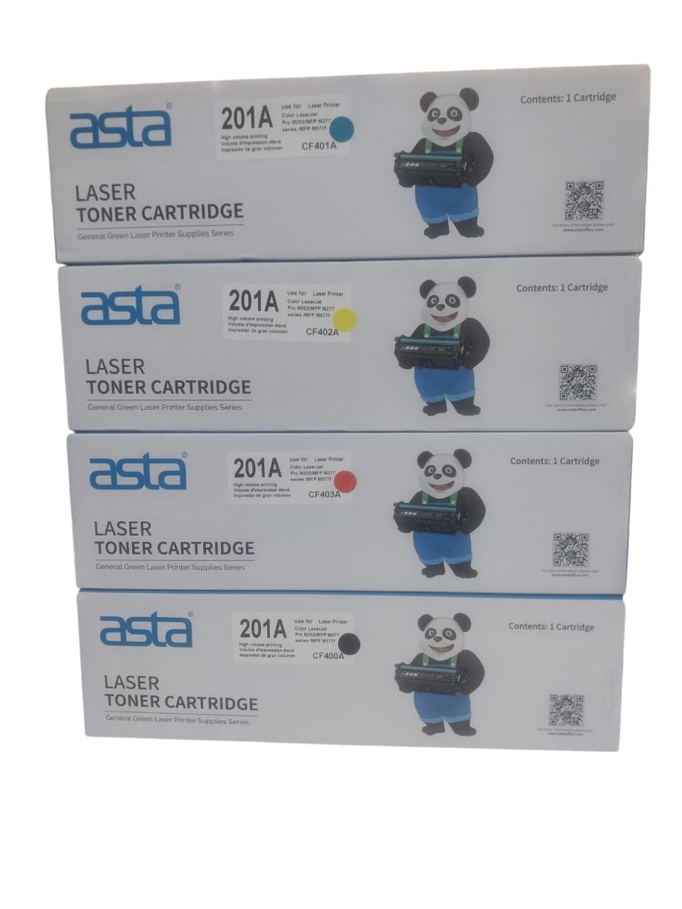 ASTA 201A set magenta, cyan ,yellow and black toners ASTA201A ASTA 201 A