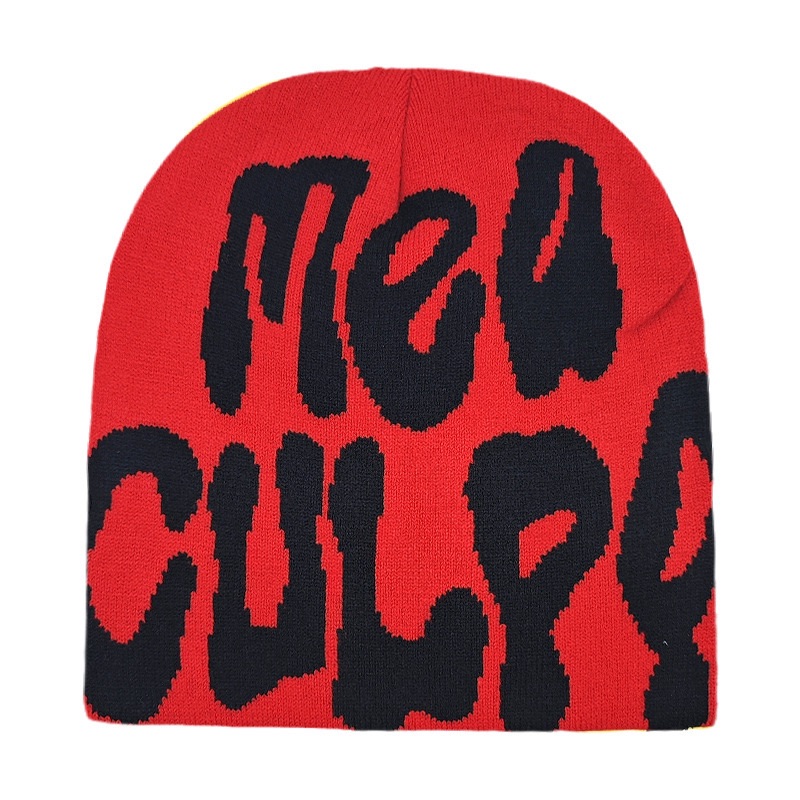 WS SHOP New Knitting Beanies Hat Men Women Paragraph Quality Cap Mea Culpa Y2k Warm Fashion Hundred Take Cold Cap for Women Hats
