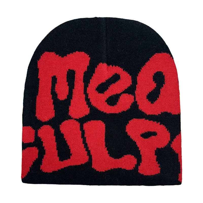 WS SHOP New Knitting Beanies Hat Men Women Paragraph Quality Cap Mea Culpa Y2k Warm Fashion Hundred Take Cold Cap for Women Hats