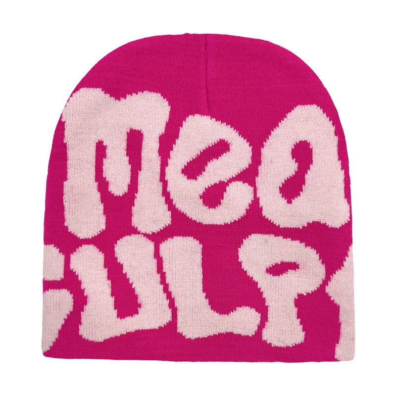 WS SHOP New Knitting Beanies Hat Men Women Paragraph Quality Cap Mea Culpa Y2k Warm Fashion Hundred Take Cold Cap for Women Hats