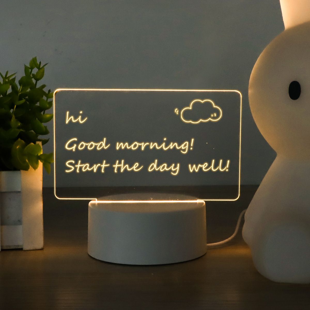 Acrylic night light handwritten message writing board DIY 3D creative plug-in blank handwriting board USB remote control ，desk lamp