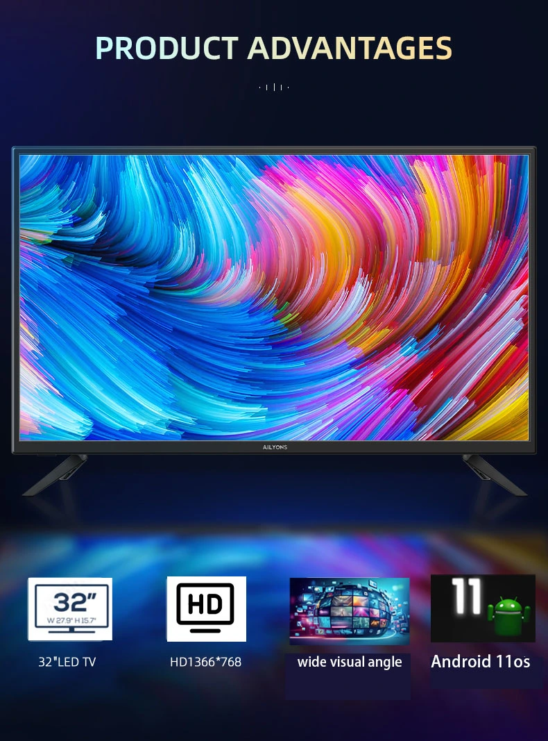 [OFFER ] AILYONS 32 Inch Frameless Smart TV HD Netflix TV YouTube Android 11 Energy Saving LST3208W Wide Visual Angle Television Tv leg/stands Television Smart TVS 1 YEAR WARRANTY