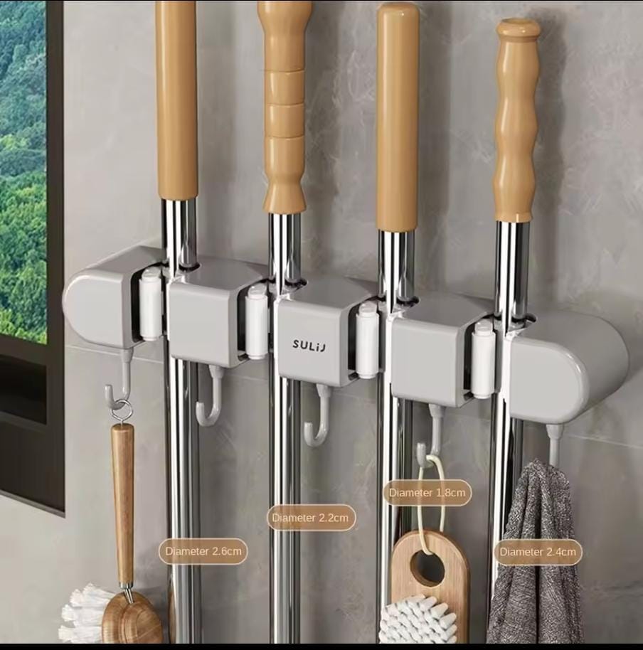 Punch free mop holder