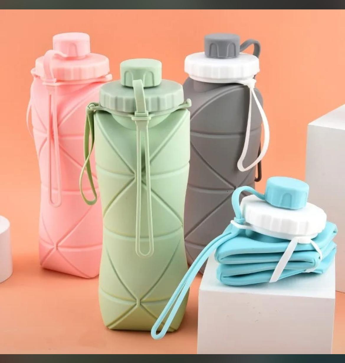 Foldable silicone water bottle