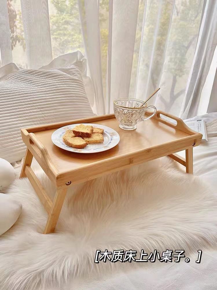 Foldable bamboo tray