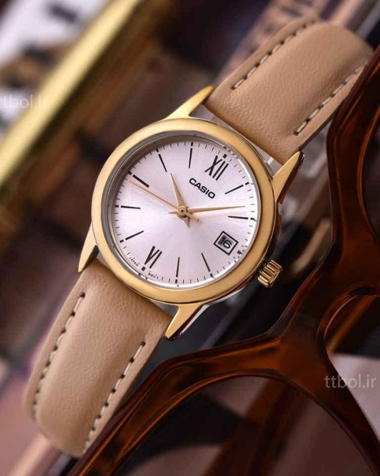 Ladies Casio Watch LTP-V002GL-7B3 Water Resist, Non-fade, Genuine Leather