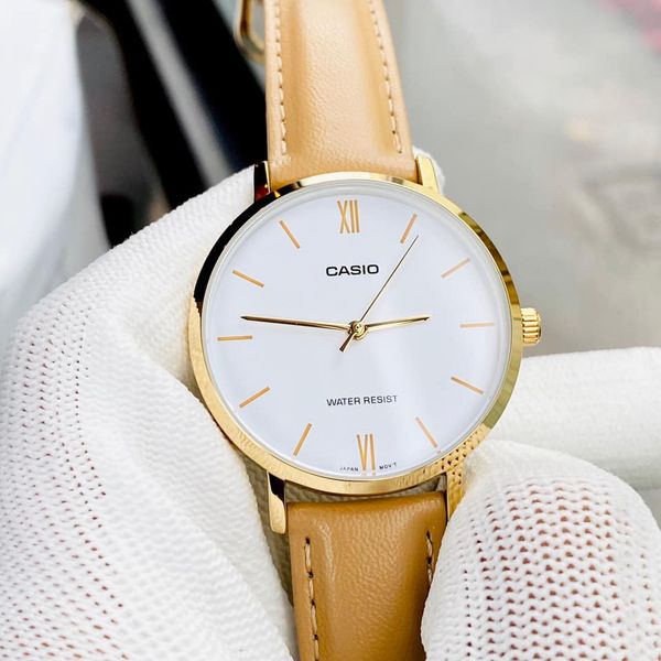 Ladies Casio Watch LTP-VT01GL-7B Water Resist, Non-fade, Genuine leather