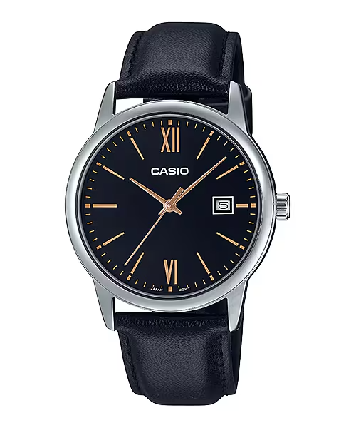 Men's Casio Leather Watch MTP-V002L-1B3 Water Resist, Date Display