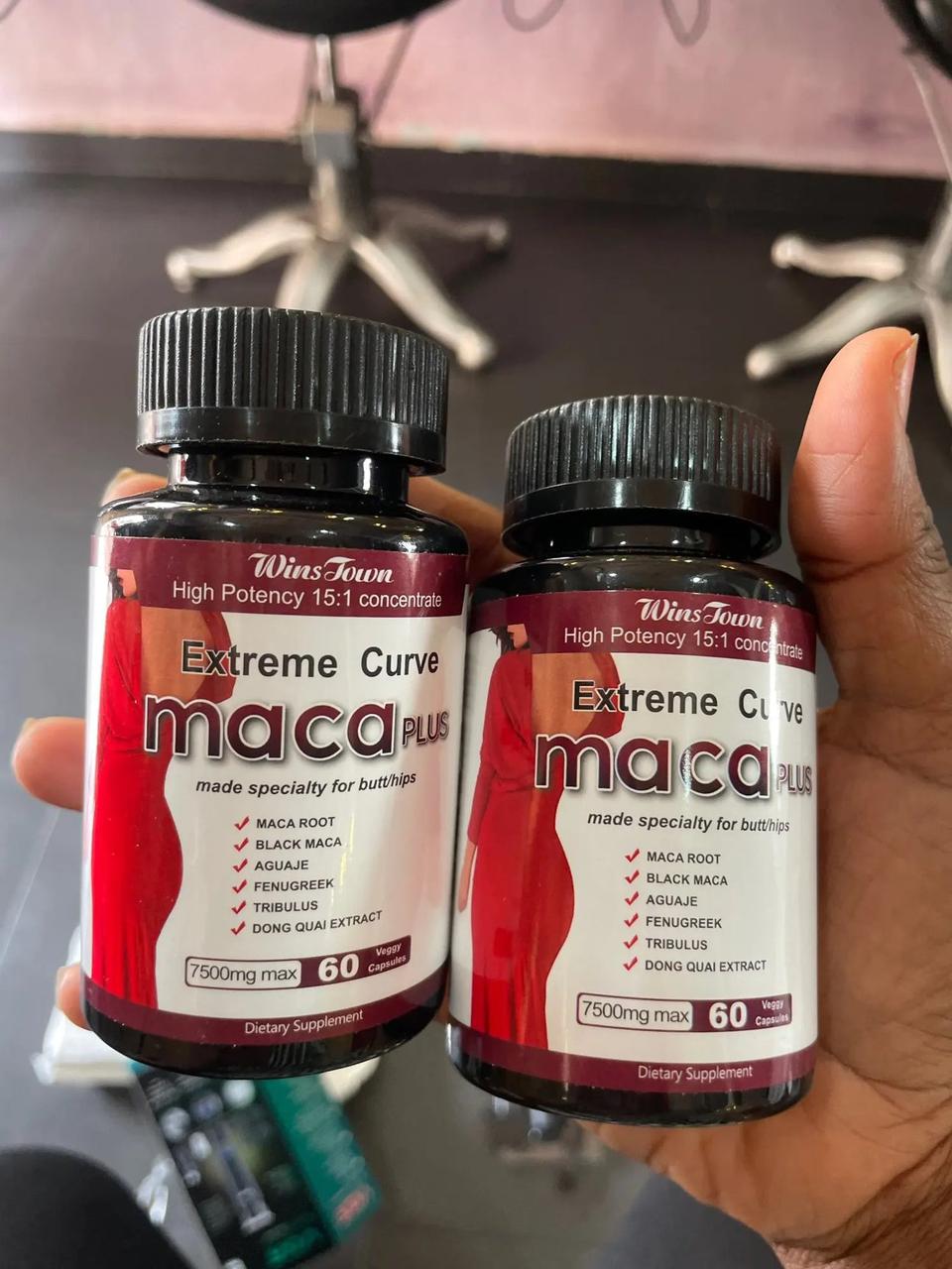 Extreme Curve Maca Plus Capsules (7500mg) | Dietary Supplement for Butt Enhancement, Sexual Performance, Energy Booster