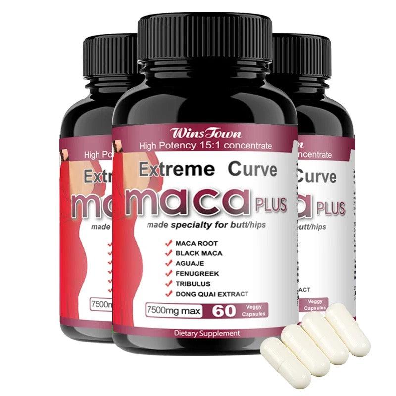 Extreme Curve Maca Plus Capsules (7500mg) | Dietary Supplement for Butt Enhancement, Sexual Performance, Energy Booster
