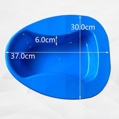 Medical Adorned Plastic Bedpan Bed Pans Multipurpose Easy Use.  A plastic bedpan Is a container used to collect urine and feaces from a person who cannot get out of the bed.