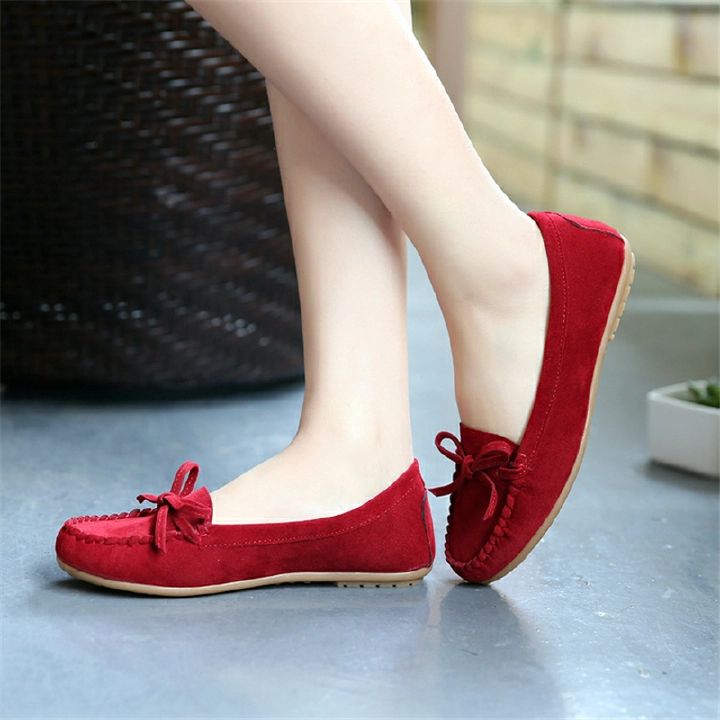 Women Shoes Fashion Ladies Leather Loafers Tassel Flats Shoes Sweet Bowknot Casual Doug Shoes asual Driving Doug Shoes Slip On Women Flats dance shoes