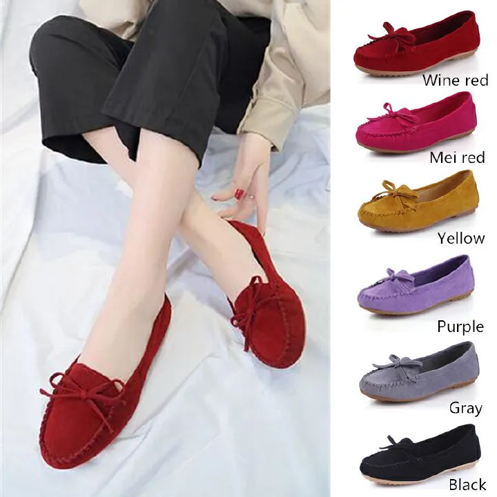 Women Shoes Fashion Ladies Leather Loafers Tassel Flats Shoes Sweet Bowknot Casual Doug Shoes asual Driving Doug Shoes Slip On Women Flats dance shoes