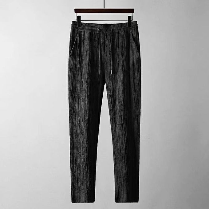 2 In 1 Men's Black T-Shirt Sets 2 Pcs Man Loose Short Sleeve Trousers Set 2 in1 Men's Loose Short Sleeve Trousers Set Summer Men Clothes