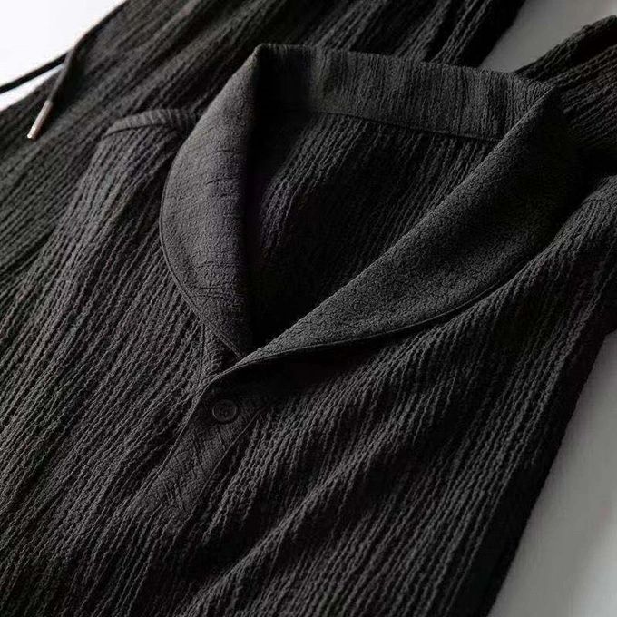 2 In 1 Men's Black T-Shirt Sets 2 Pcs Man Loose Short Sleeve Trousers Set 2 in1 Men's Loose Short Sleeve Trousers Set Summer Men Clothes