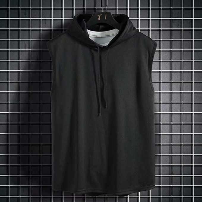 Men Gym Tank Top Summer Clothing Bodybuilding Workout Fashion Fitness Singlets Sleeveless Hood Muscle Shirt Men Vest