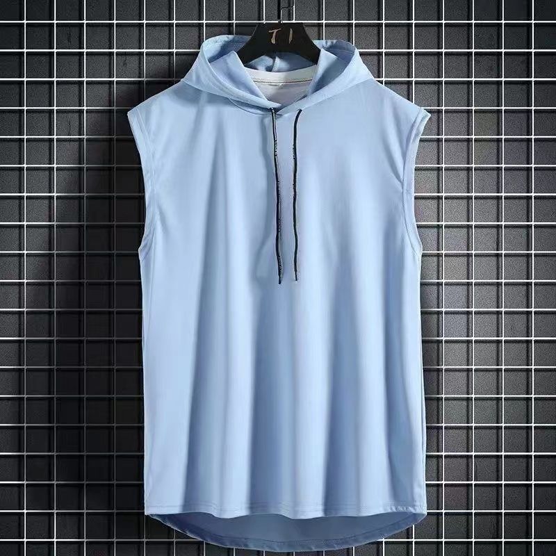 Men Gym Tank Top Summer Clothing Bodybuilding Workout Fashion Fitness Singlets Sleeveless Hood Muscle Shirt Men Vest