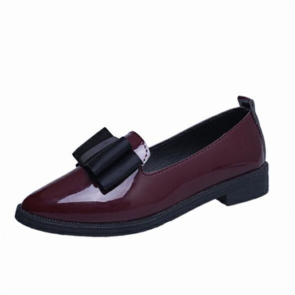 Women Loafers Fashion Ladies Patent Leather Flats Shoes Sweet Bowtie Casual Doug Shoes Ballerinas and Flats Women's Shoes