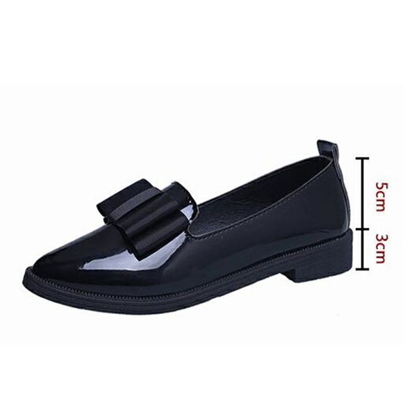 Women Loafers Fashion Ladies Patent Leather Flats Shoes Sweet Bowtie Casual Doug Shoes Ballerinas and Flats Women's Shoes
