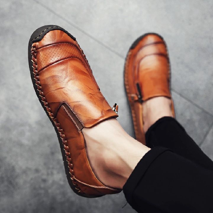 Men Formal Genuine Leather Shoes Plus Size High Quality Breathable Loafers Leisure Wedding Shoes